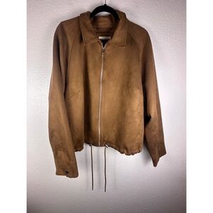 Universal Thread Womens Brown Faux Suede Zip Up Bomber Jacket XXL New